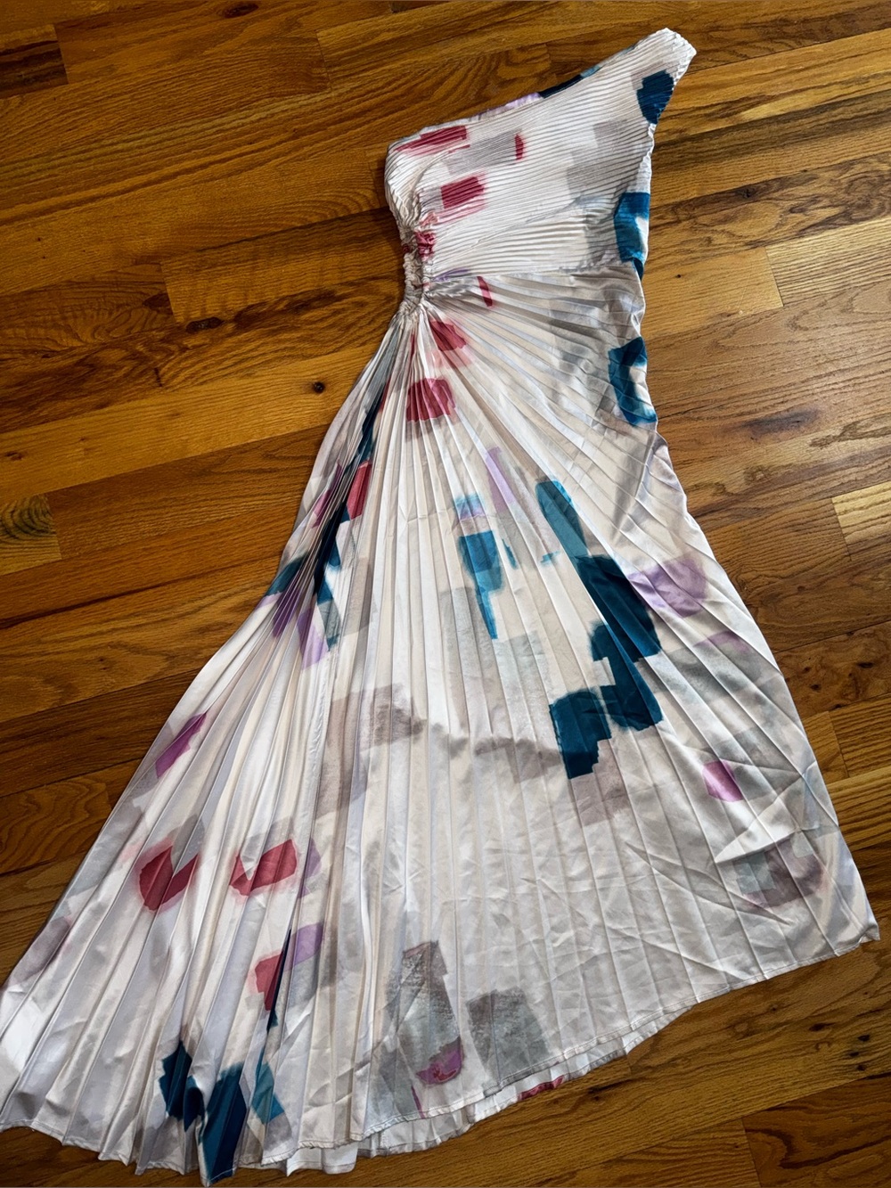Socialite One-Shoulder Pleated Maxi Dress size XS - Picture 3 of 7